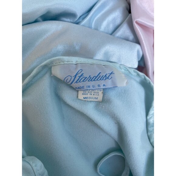 Vintage Stardust Light Blue Nightgown With Lace Collar & Tie Neck Detail Womens - Picture 5 of 7